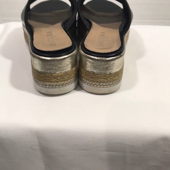 Leather black platform slides - Picture 4 of 5